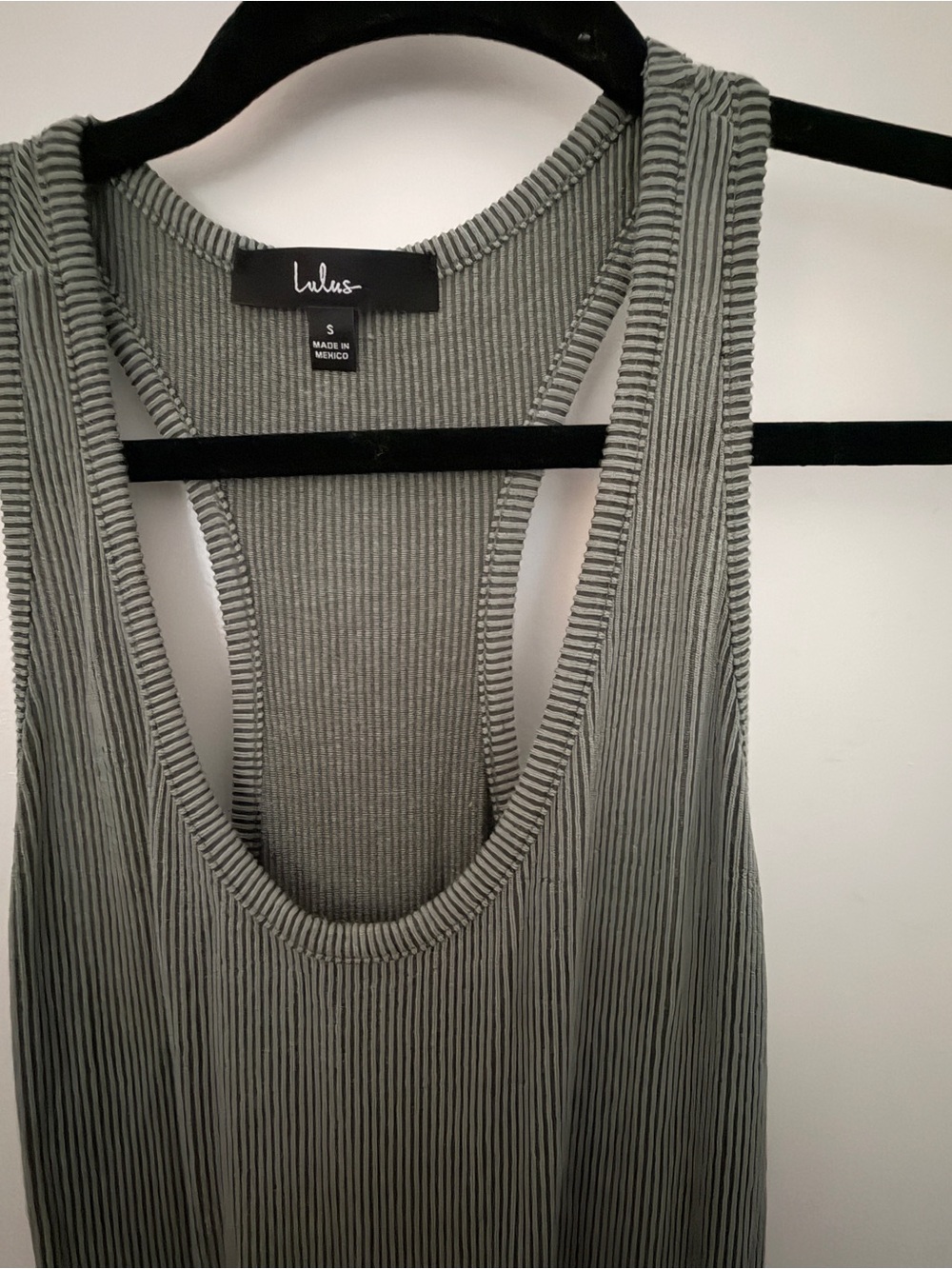 Lulu's Olive Ribbed Racerback Maxi Dress (size Small)